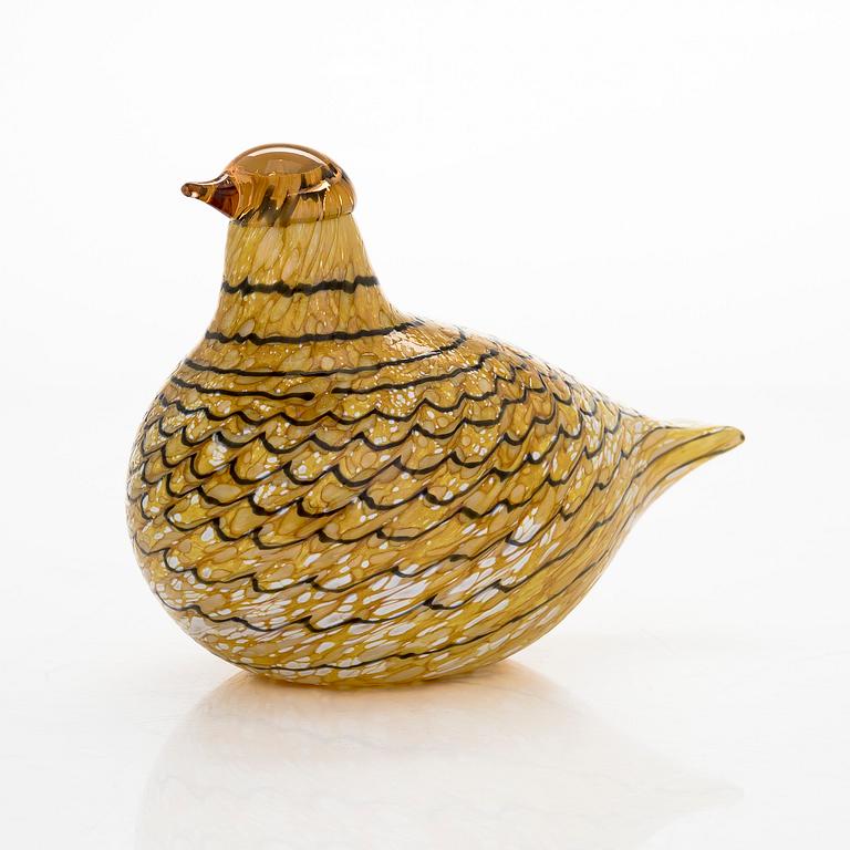 Oiva Toikka, a 'Summer Grouse' glass bird, signed O. Toikka Nuutajärvi.