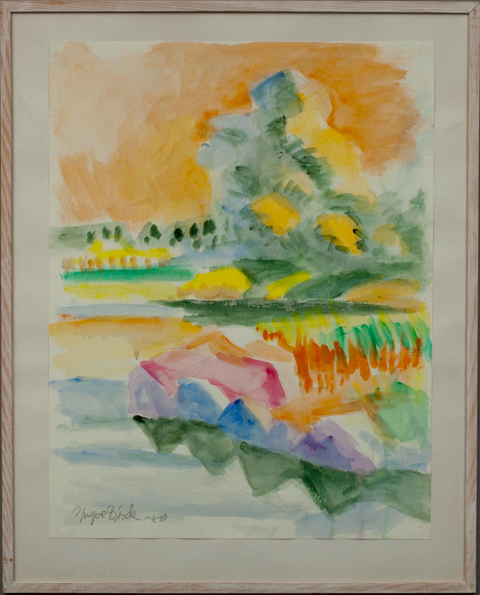YNGVE BÄCK, akvarell, sign. och dat. -80.