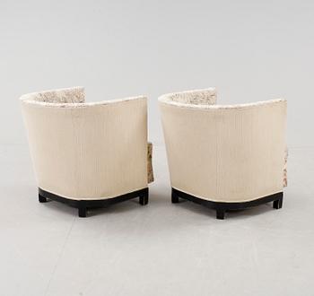 FÅTÖLJER, ett par, Oskar Bernströms möbelfabrik, Åseda, 1930/40-tal.