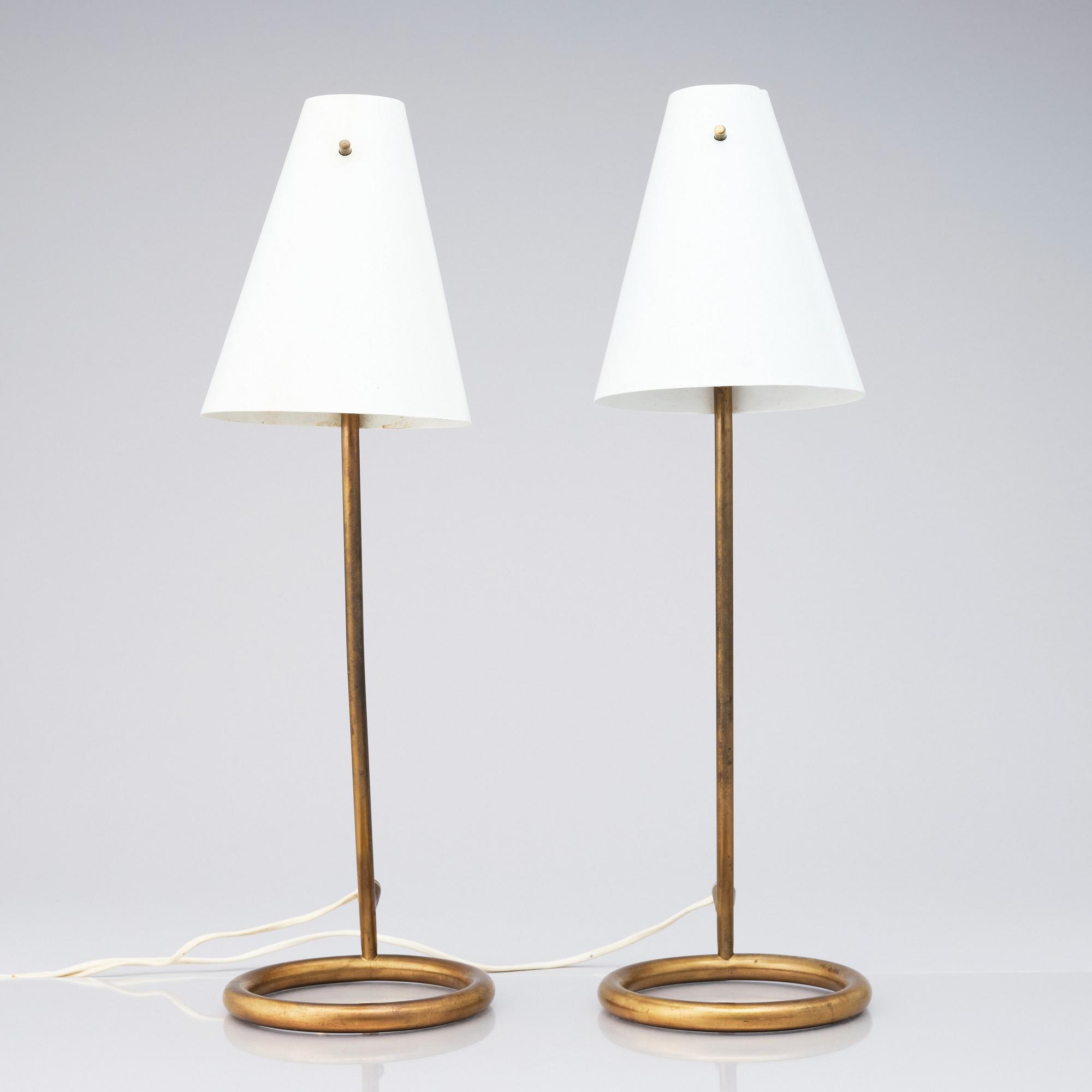 Hans-Agne Jakobsson, bordslampor 1 par, modell "B 90", Hans-Agne Jakobsson AB, Åhus/Markaryd, 1950-tal.