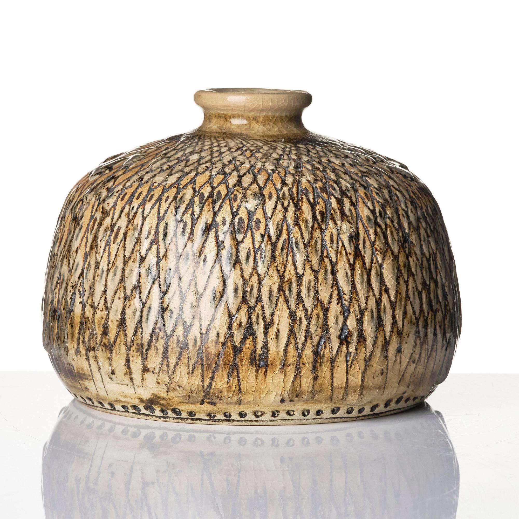 Anders Bruno Liljefors, a stoneware vase, Gustavsberg Studio 1952.