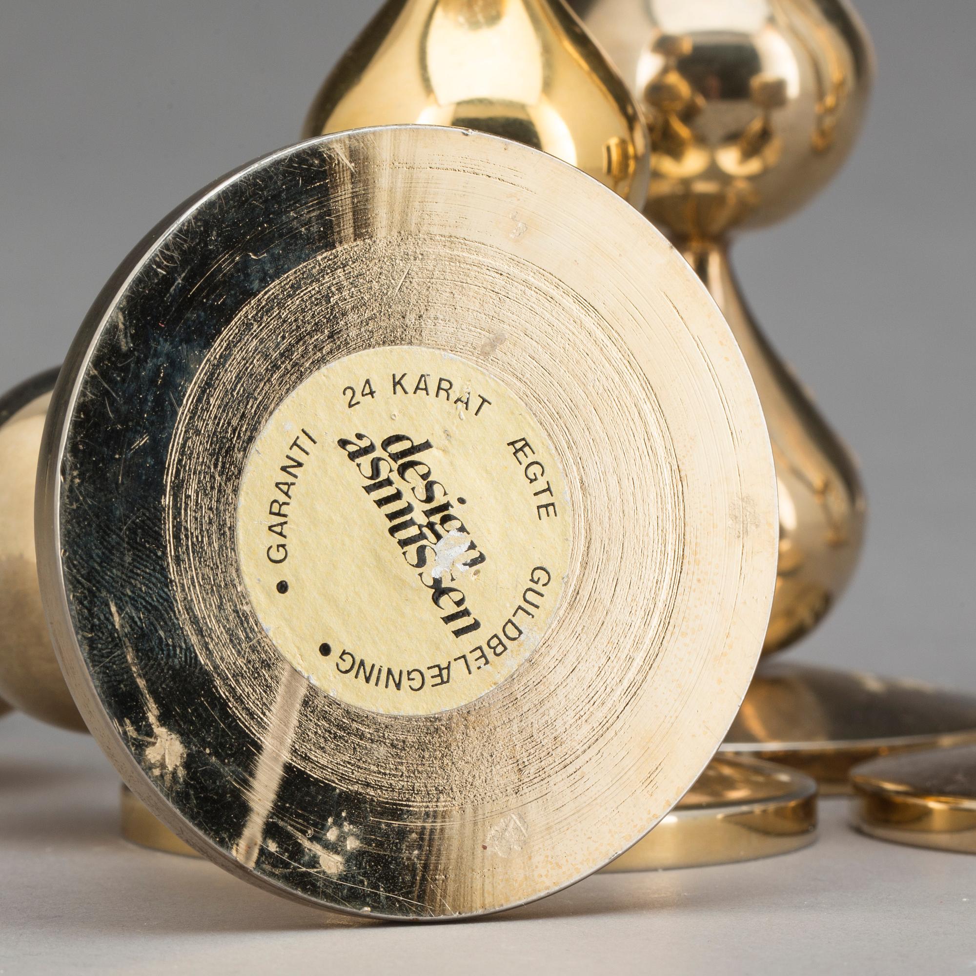 LJUSSTAKAR 4 st samt 1 kandelaber, design Asmussen, Danmark.