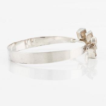 Bangle, Kultasepät Salovaara, silver with white synthetic stones. Turku/Åbo 1968.