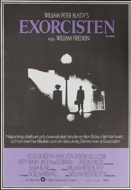 A vintage movie poster, 'Exorcisten (The Exorcist)', 1974.