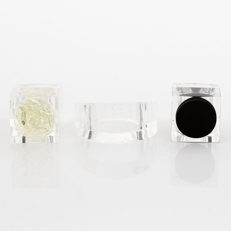 Siv Lagerström, three rings, acrylic plastic. 1970s.
