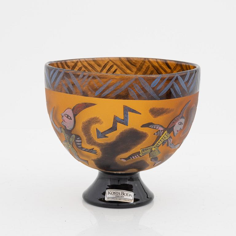 Ulrica Hydman Vallien, a 'Juvel' limited edition vase, and a bowl, numbered 7/60, signed.