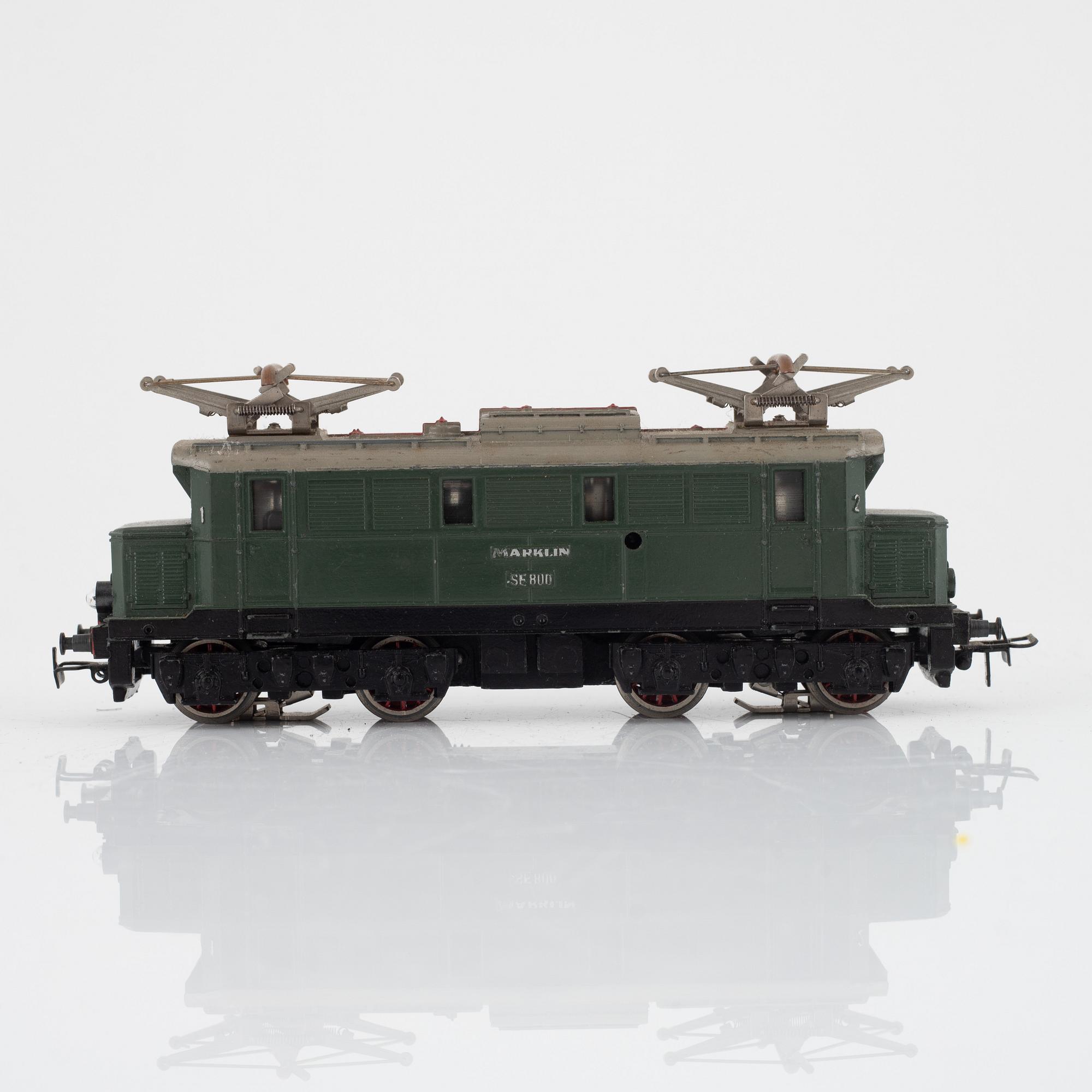 Märklin, ellok 2 st, modell RSM 800 och SE 800, spår H0, 1950-tal.