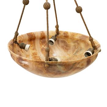 An alabaster ceiling pendant, 1920s.