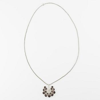 Eric Robbert, pendant and bracelet, silver and enamel.