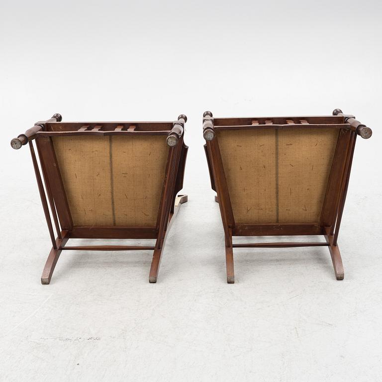 Soffa, 2 karmstolar, stol, jugend, omkring år 1900.