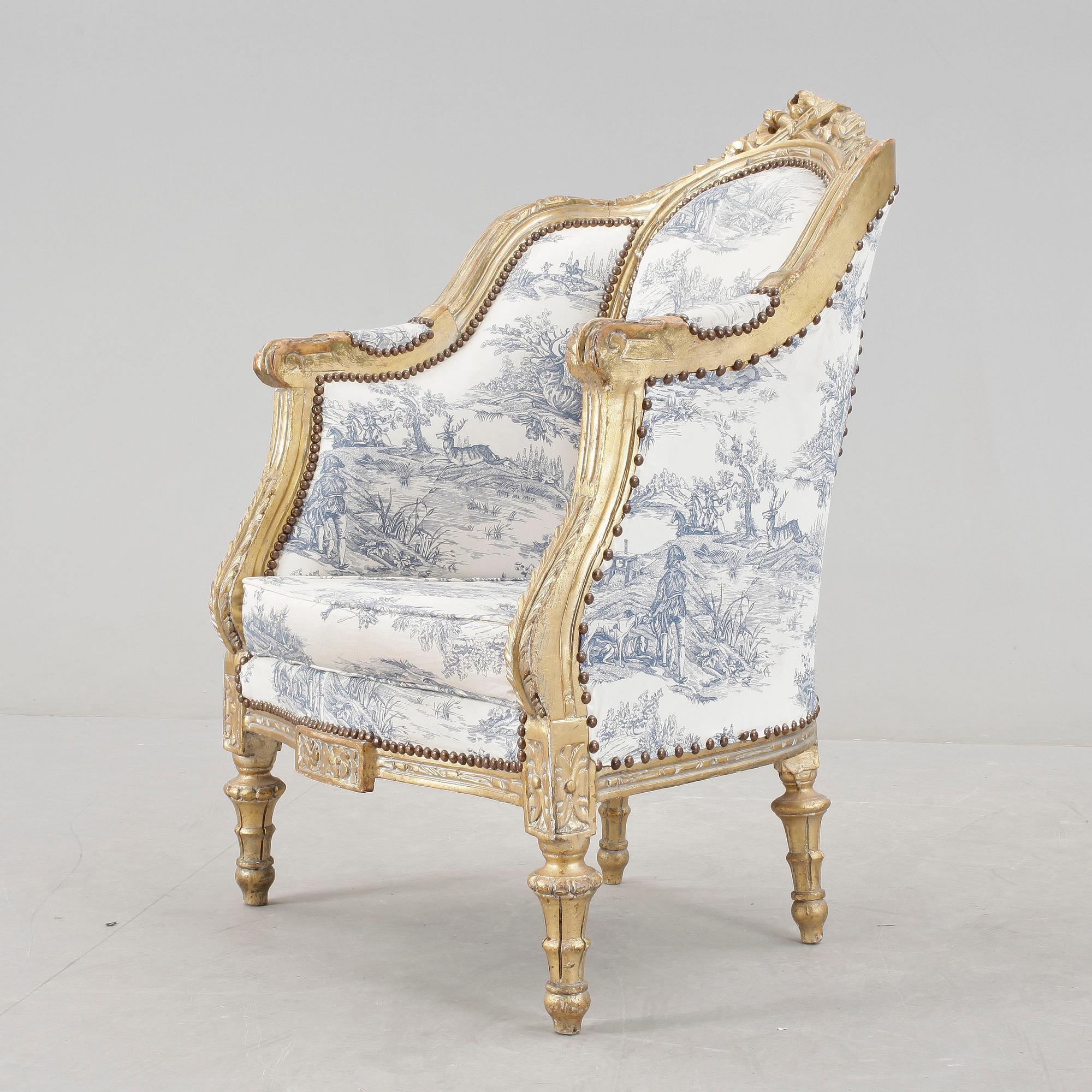 FÅTÖLJ, Louis XVI-stil, 1900-talets andra hälft.