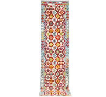 Gallerimatta, Kelim, ca. 390 x 85 cm.