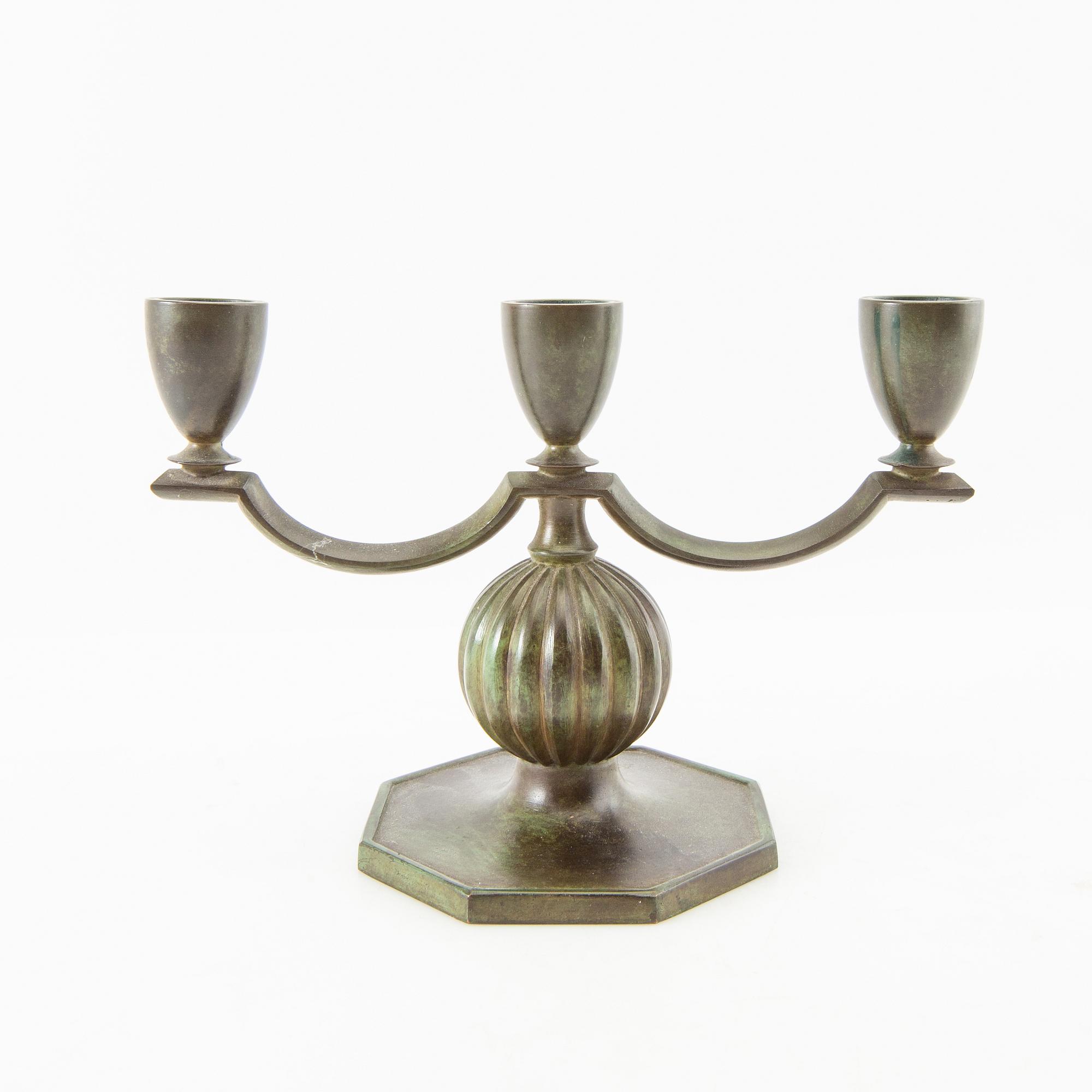GAB, candelabras two pcs Swedish Grace, Stockholm 1930s.