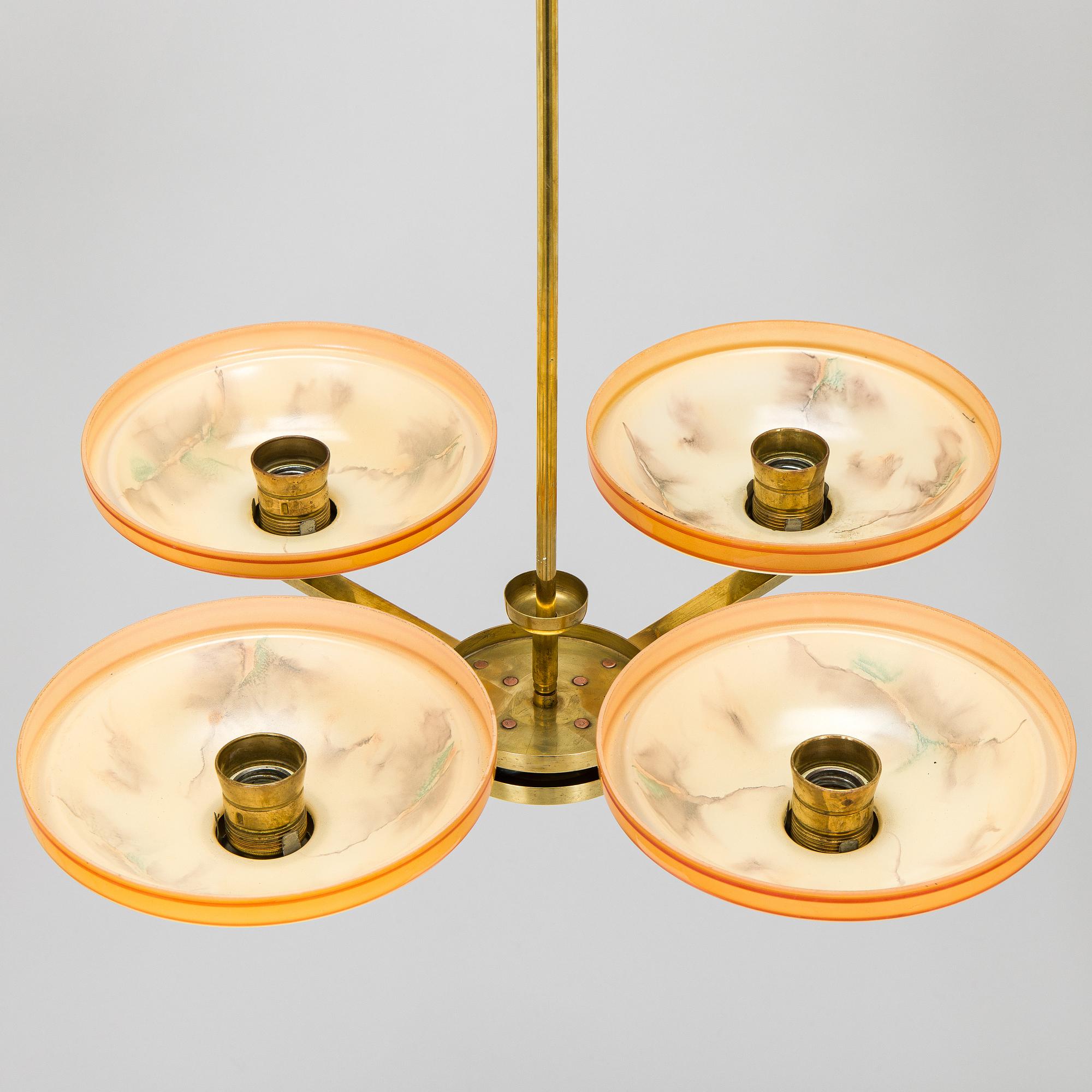 Paavo Tynell, taklampa modell 1442/4, Taito, 1930-tal.
