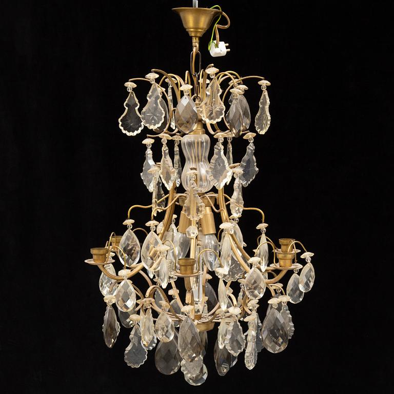 A Rococo style chandelier, mid 20th Century.