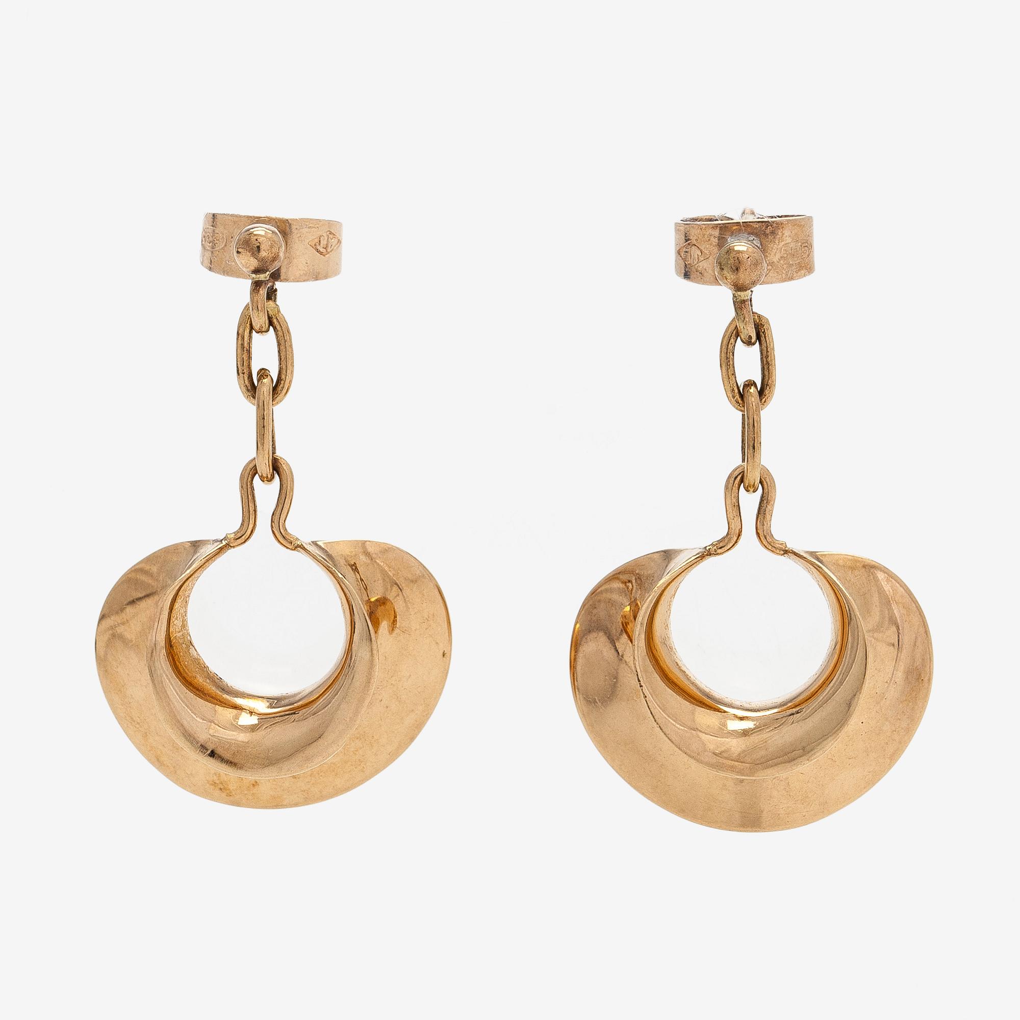 Korvakorut, 14K kultaa, A. Tillander.