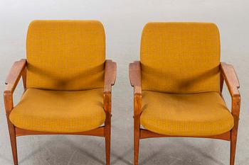 A PAIR OF LOUNGE CHAIRS MID 20TH CENTURY,
