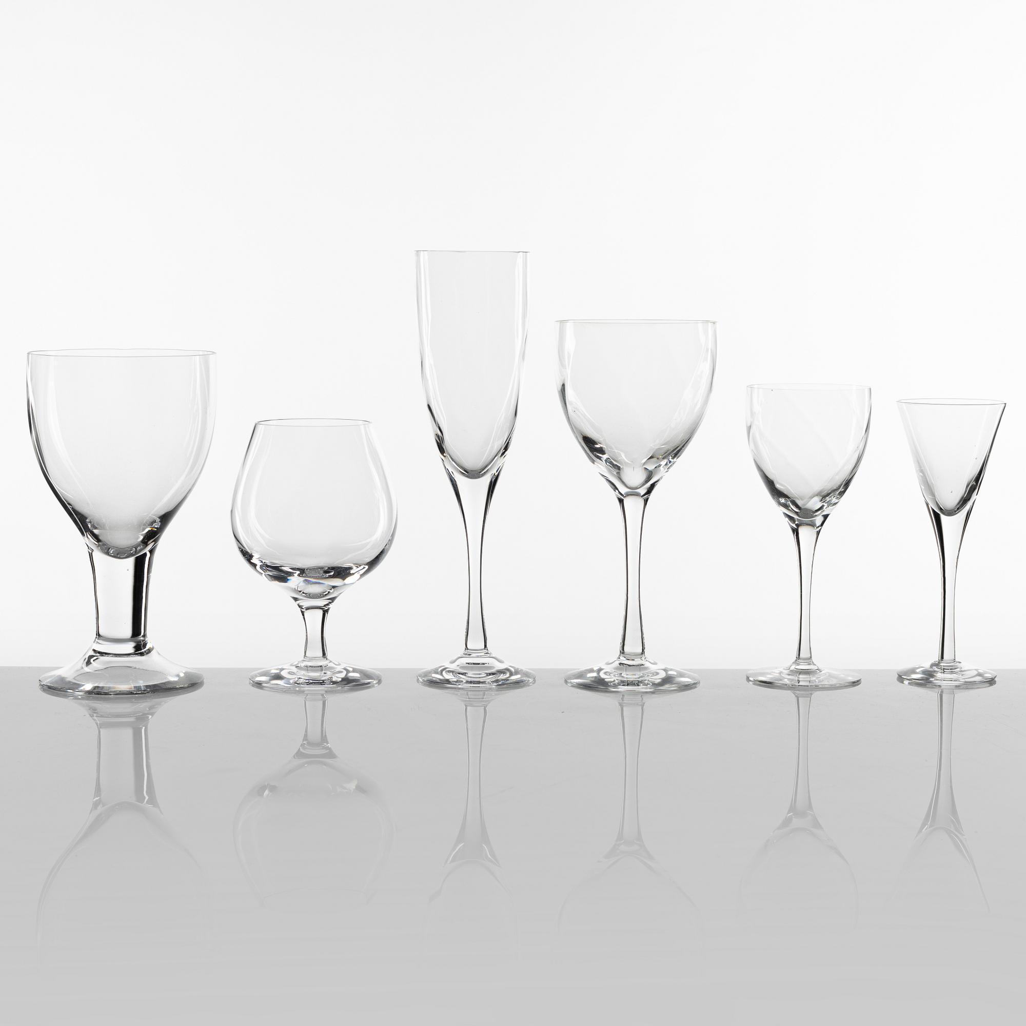 Bertil Vallien, glasservis, 51 delar, "Chateau", Kosta Boda.