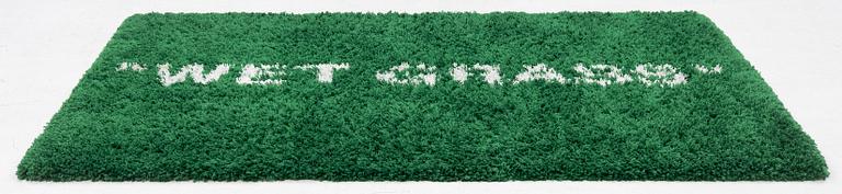 a "Wet Grass" carpet, Ikea, ca 199 x 136 cm.