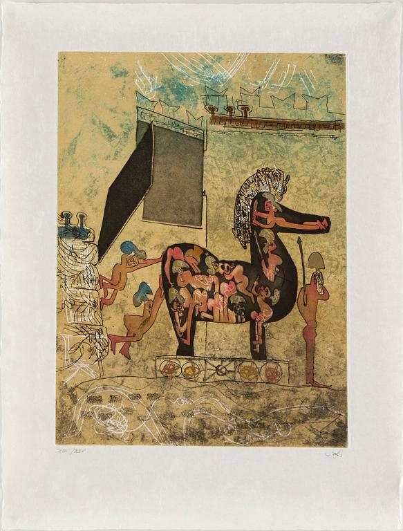 ROBERTO MATTA, Suite with 10 aquatints in colours, 1975, on Japon nacré paper.