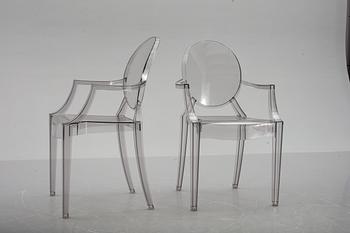 KARMSTOLAR, ett par, "Louis Ghost", Philippe Starck för Kartell.