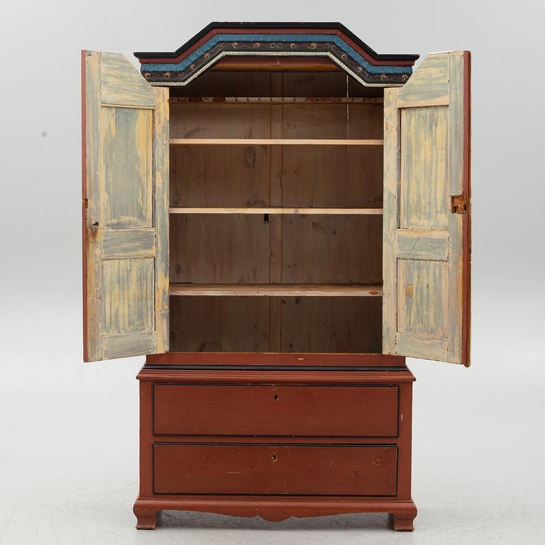 A cabinet, probably Johannes Fundberg, Dalsland, first half of the 19th Century.