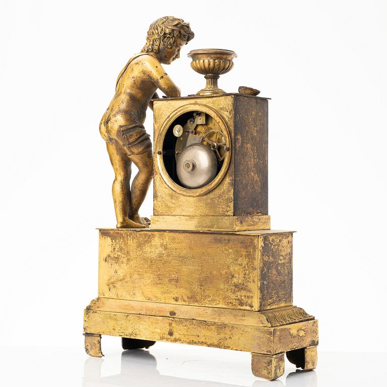An Empire mantle clock, France, first half of the 19th century.