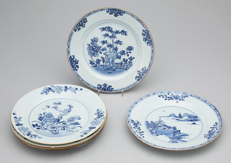 TALLRIKAR, 6 st, kompaniporslin, Kina Qianlong, 1736-1796.