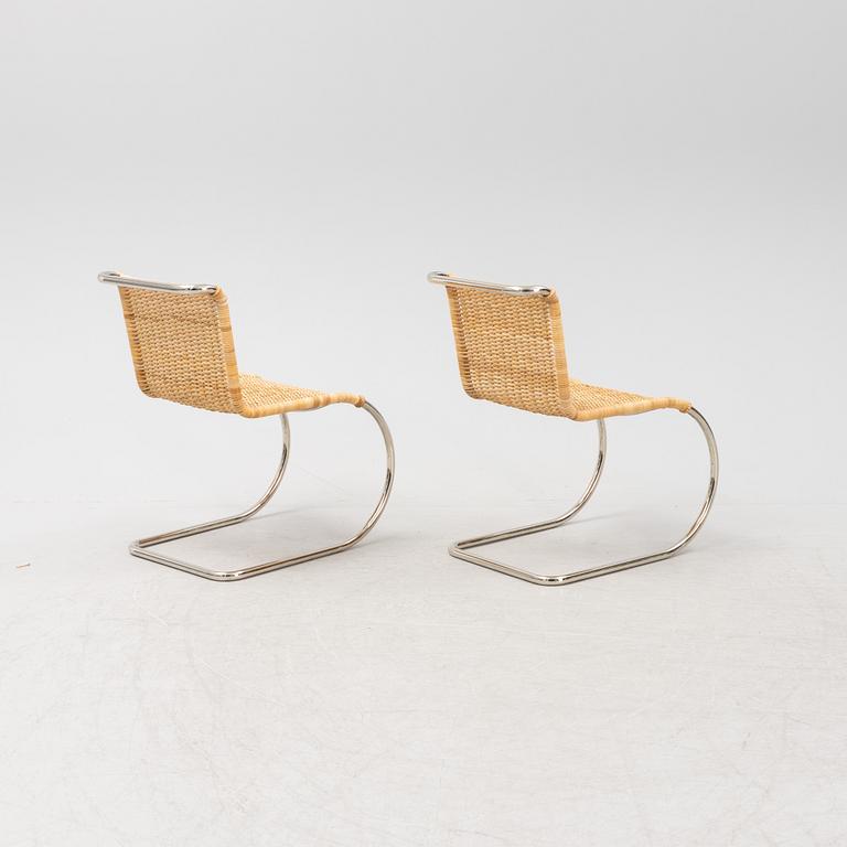 Ludwig Mies van der Rohe, a pair of tubular steel 'MR10' chairs, Tecta.