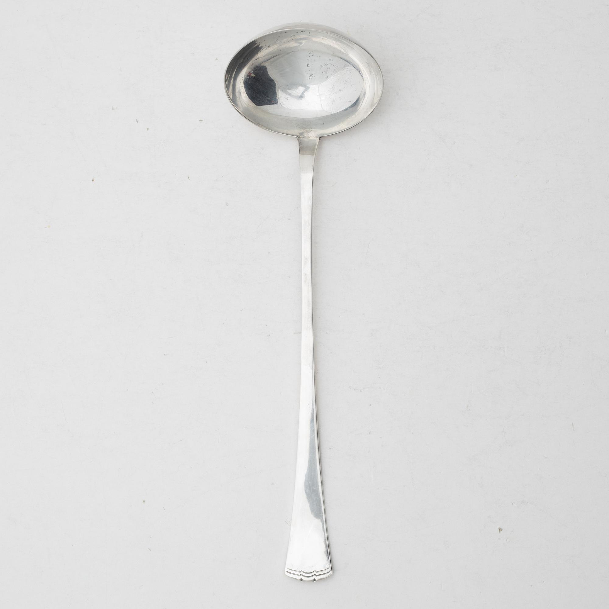 C.G. Hallberg, A silver soup ladle, model "Diana", Stockholm 1955.