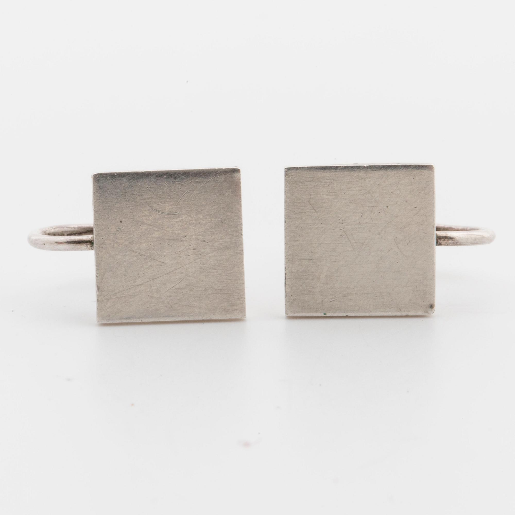 WIWEN NILSSON, a pair of silver ear rings, Lund 1960.
