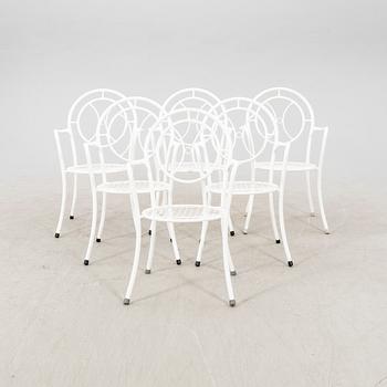 A Set of six laquerd metal garden chairs 1970/80s Denmark.