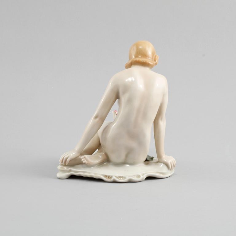 FIGURIN, porslin, Tyskland, otydlig stämpel, 1900-talets första hälft.