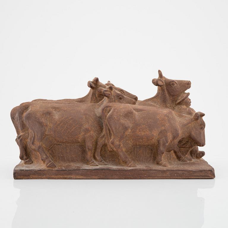 Bing & Gröndahl, figurine/sculpture, teracotte, signed, "Oxspann".