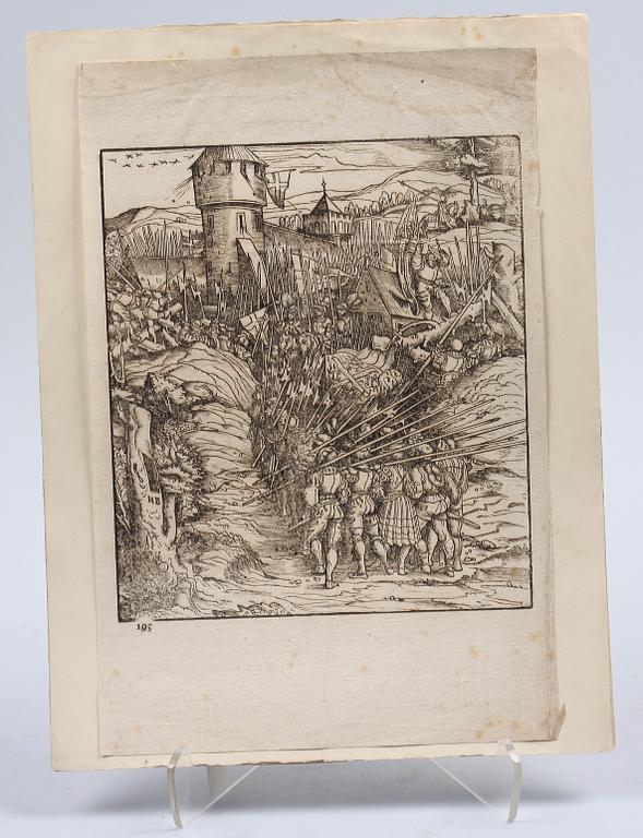 TRÄSNITT, 4 st, Hans Burgmair resp Hans Schäufelein, 1500-tal.