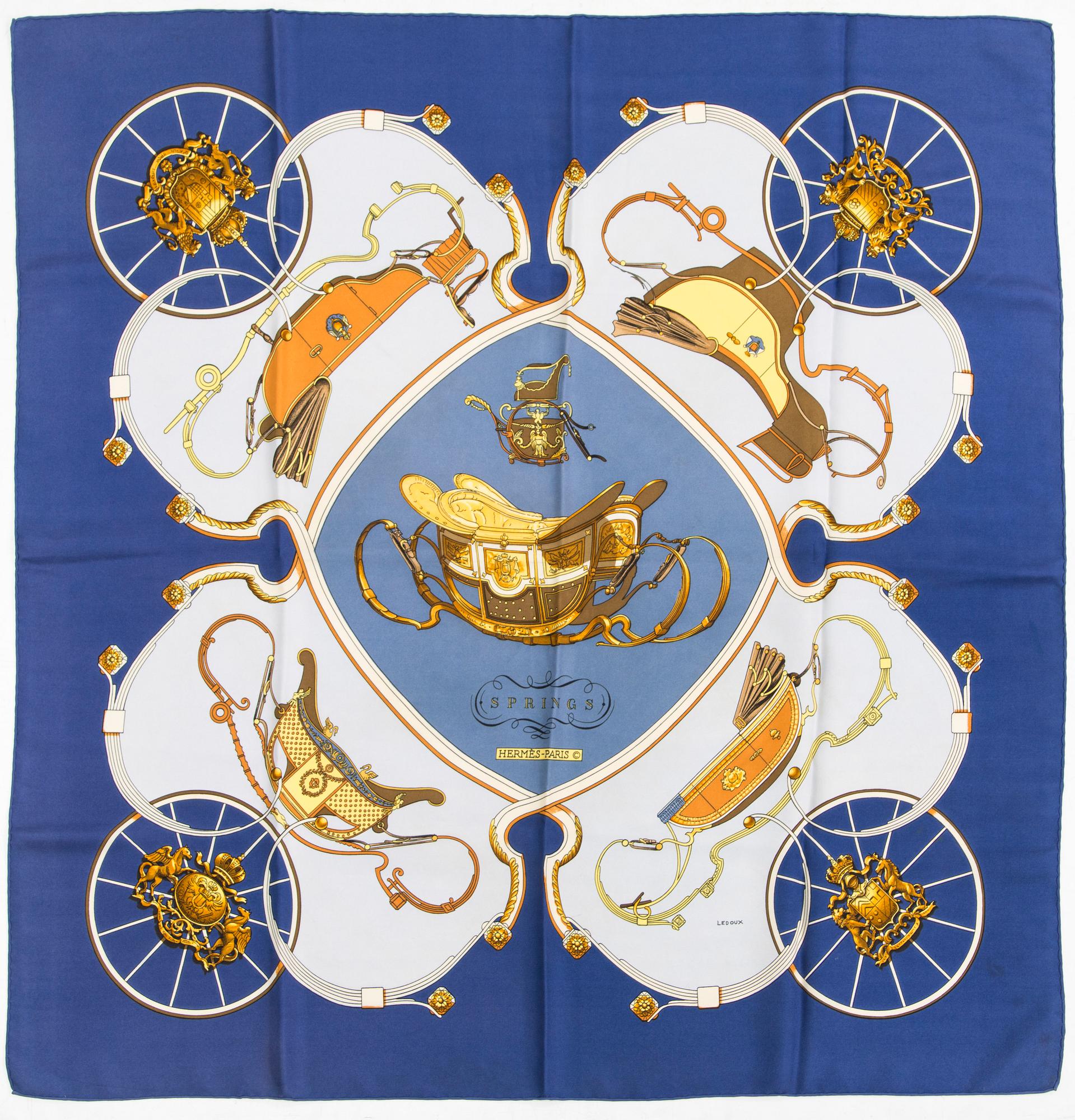 Hermès, A "Springs" silkscarf.