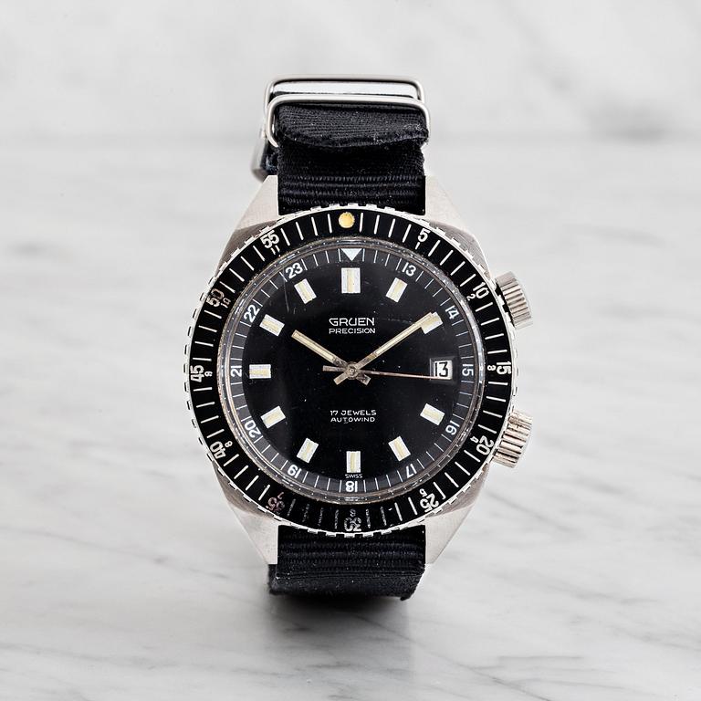 GRUEN, Precision, wristwatch, 41 mm.