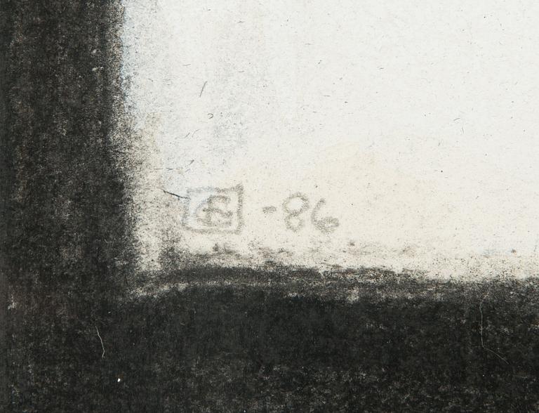 Carolus Enckell, mixed media on paper, signed and dated -86.