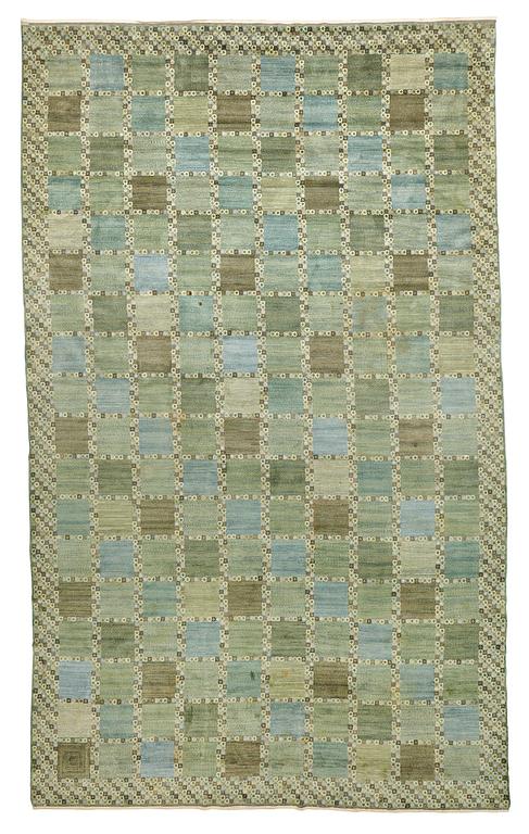 Barbro Nilsson, A CARPET, "Gröningen", knotted pile, ca 604,5 x 361,5-366 cm, signed AB MMF BN.