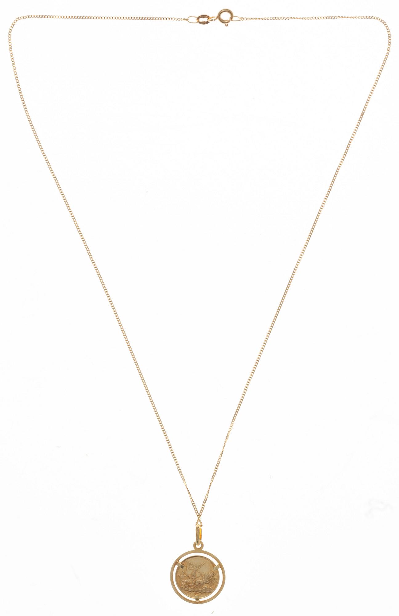 HÄNGSMYCKE, 14K guld, Italien 1900-talets slut. Vikt 3,5 g.