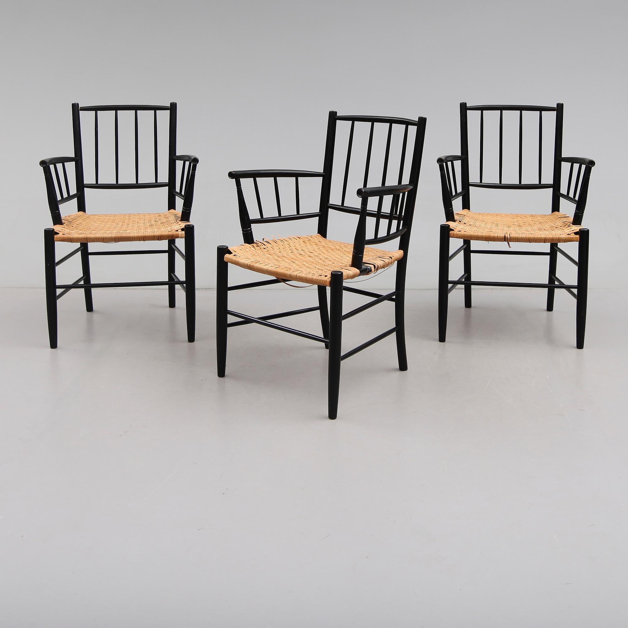 KARMSTOLAR, 3 st, Gemla, Diö, 1900-talets andra hälft.