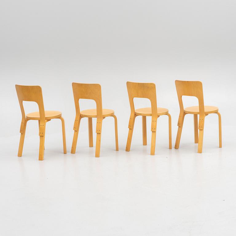 Alvar Aalto, furniture group, table model 81 B, 4 chairs and two stools, Artek, Finland, second half of the 20th century.