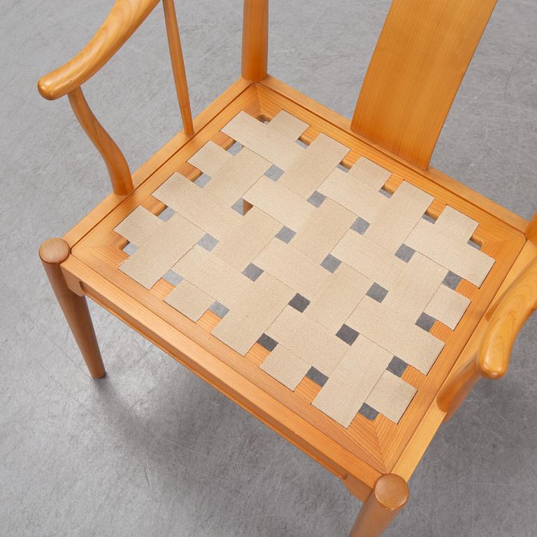 HANS J WEGNER, a cherry wood China chair from Fritz Hansen, Denmark,