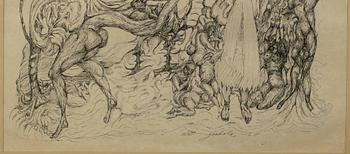 ALPO JAAKOLA, teckning, sign. och dat. -64.