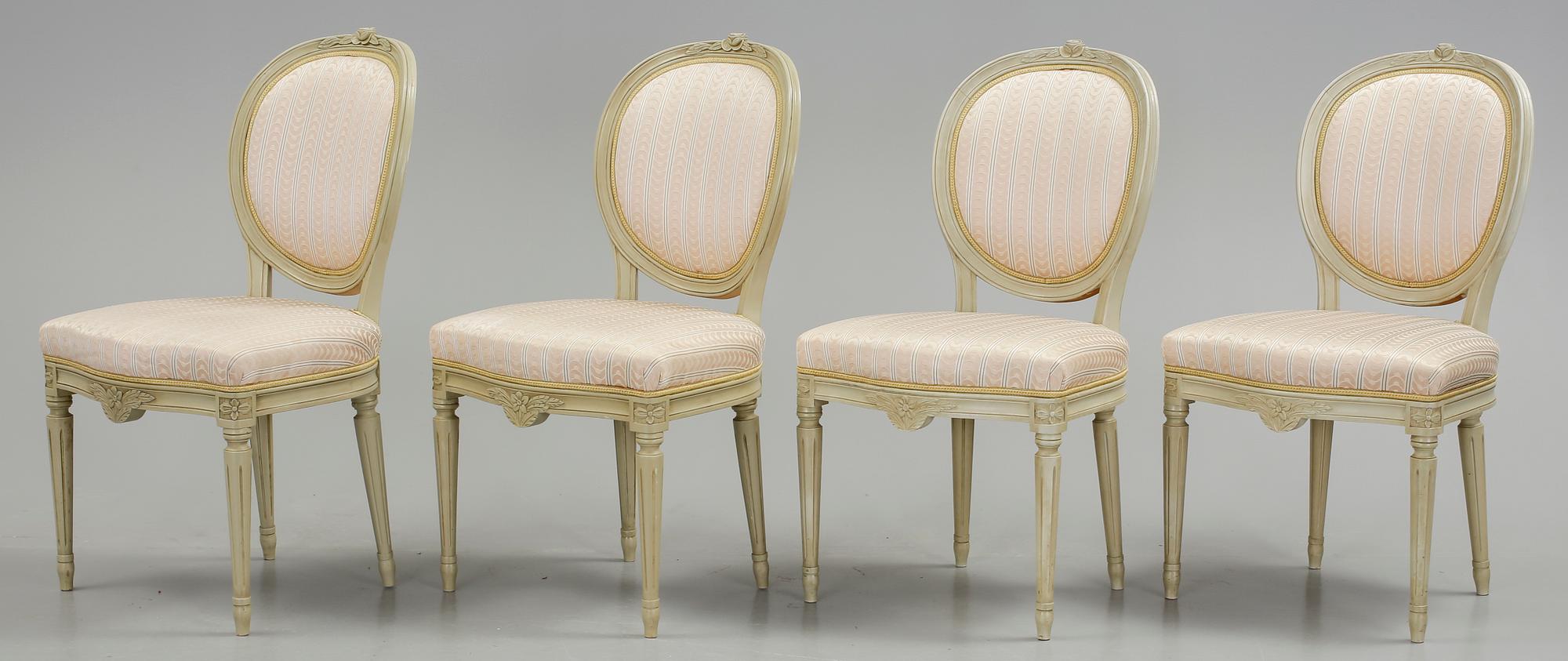 STOLAR, 4 st. Gustaviansk stil, 1900-talets första hälft.