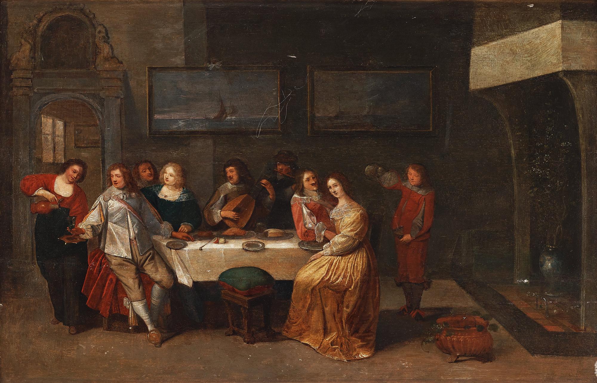 Christoph Jacobsz van der Lamen Circle of, CHRISTOPH JACOBSZ VAN DER LAMEN, circle of. Reinforced panel 53 x 82 cm.
