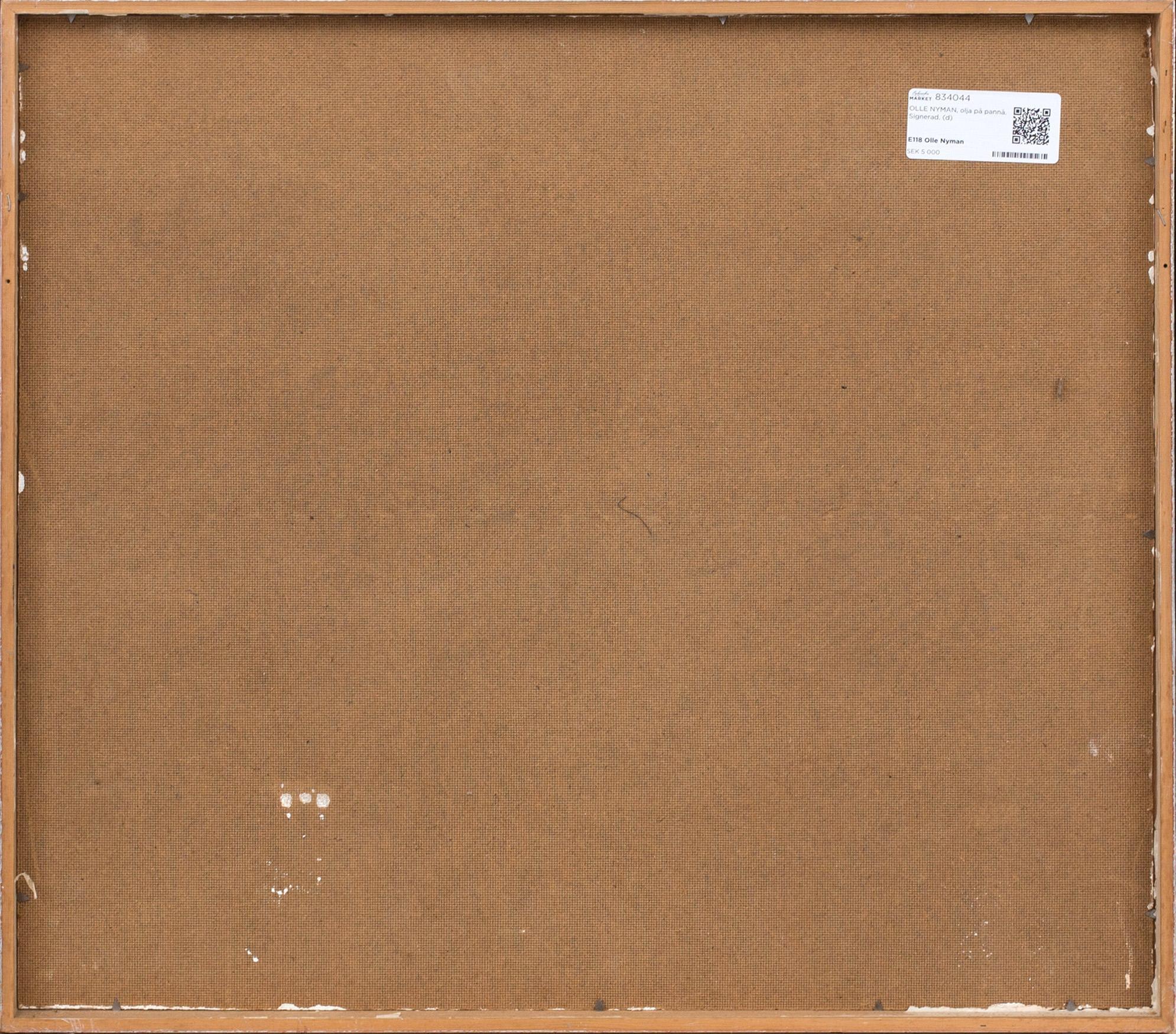 OLLE NYMAN, olja på pannå. Signerad.