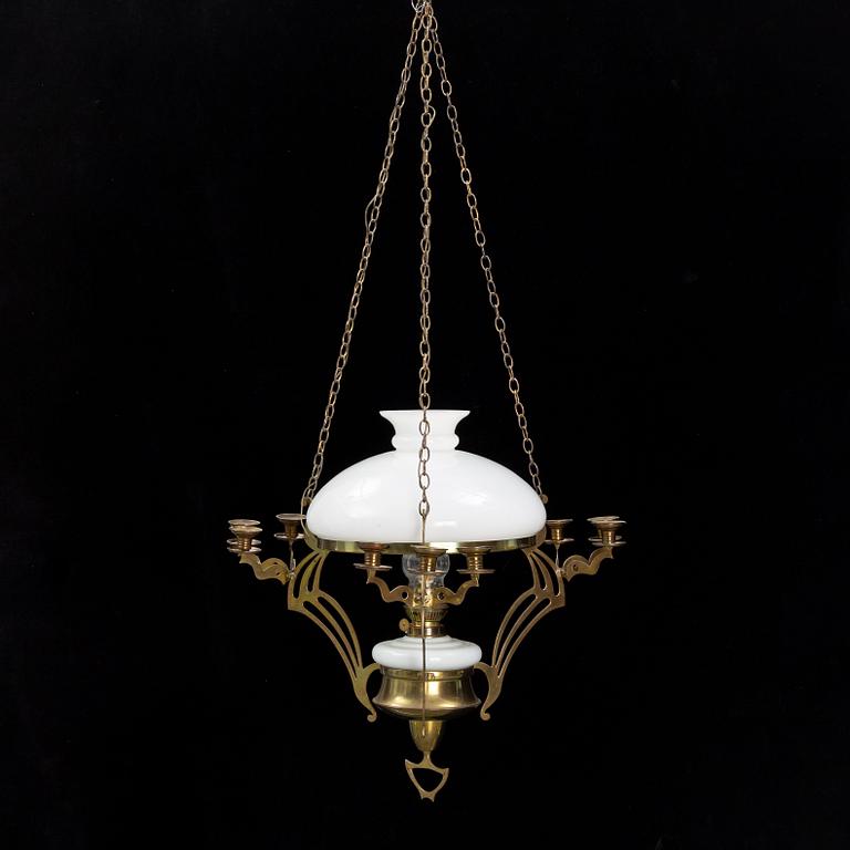 A paraffin ceiling light, early 20th Century.