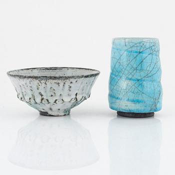 Ulla Hansen and Gertrud Båge, bowl and vase, circa 2000.