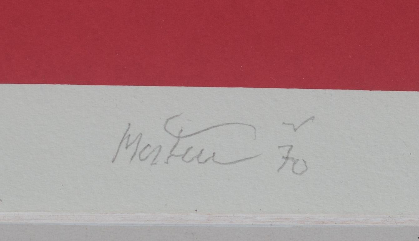 RICHARD MORTENSEN, färglitografi, signerad och daterad 70, numrerad 52/70.
